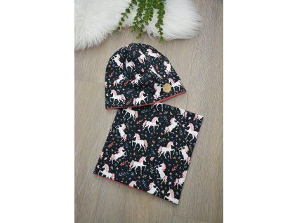 SET - Čepice classic & nákrčník, vel. 52 (cca 4 - 8 let)