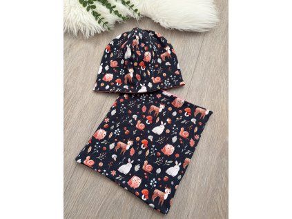 SET - Čepice classic & nákrčník, vel. 50 (cca 2 - 4 roky)