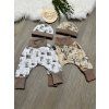 Set Baby tepláčky/turky, čepička a rukavičky, vel. 62 a 68  (0 -6 měs.)