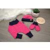Set Baby tepláčky/turky, čepička a rukavičky, vel. 62 a 68  (0 -6 měs.)