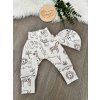 Set Baby tepláčky/turky, čepička a rukavičky, vel. 62 a 68  (0 -6 měs.)